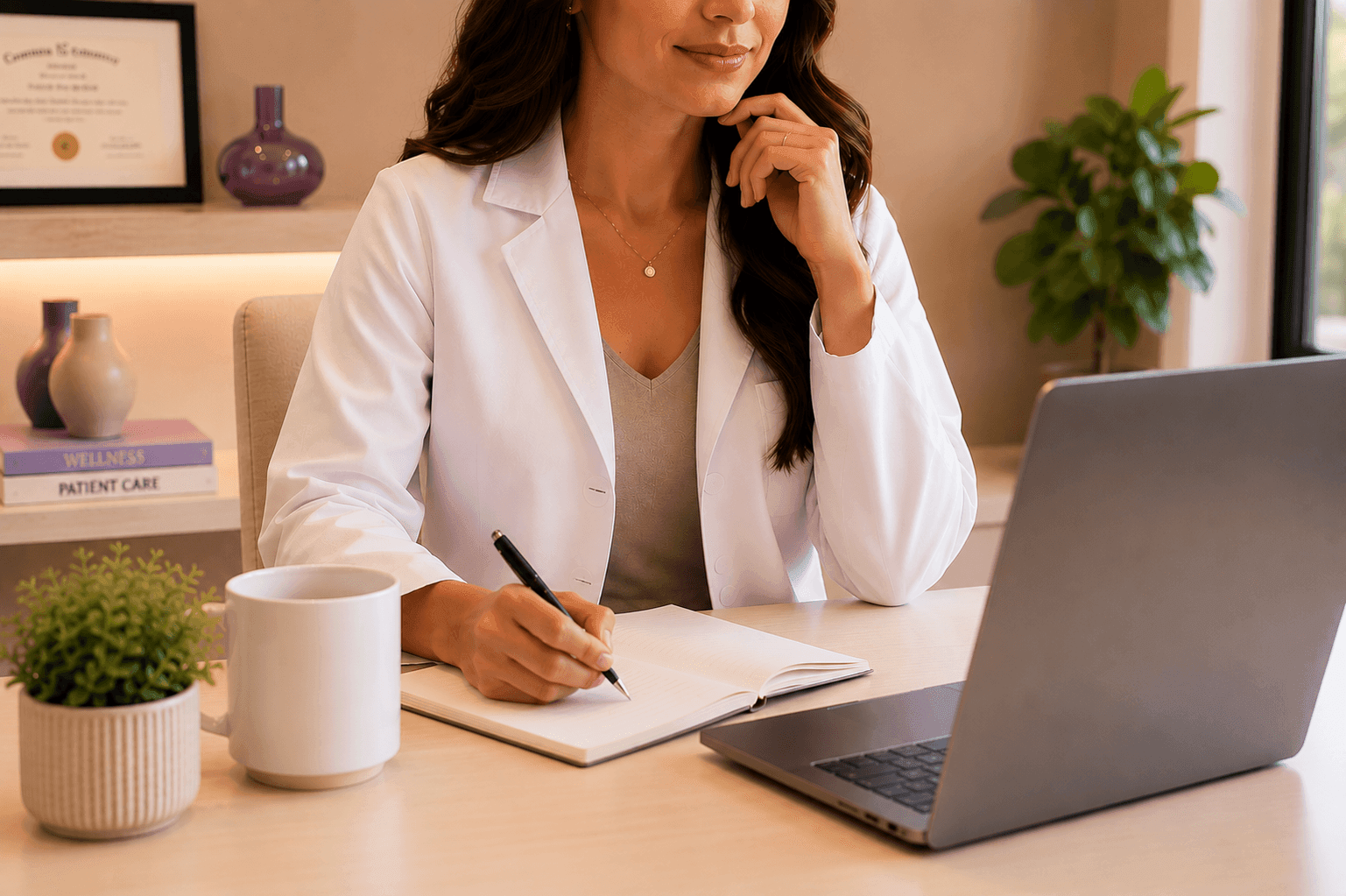 Patient enjoying her wellness routine